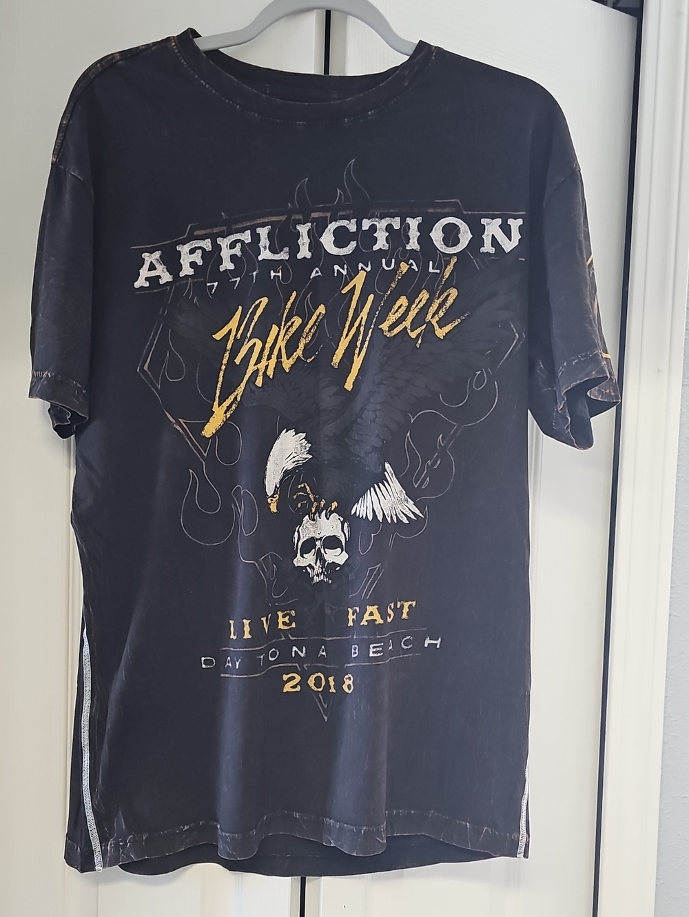 Affliction Black & Gold Bike Week Graphic Tee